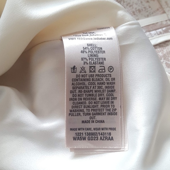 TED BAKER LONDON 'AZRAA' CREAM FIT & FLARE DRESS size 8 Ted size 3 - Picture 8 of 8